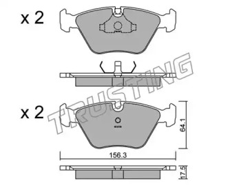 Комплект тормозных колодок TRUSTING 124.1