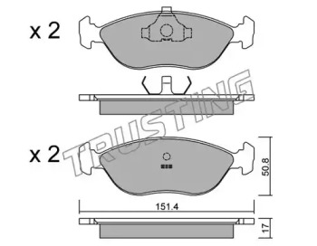 Комплект тормозных колодок TRUSTING 128.0