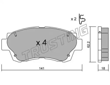 Комплект тормозных колодок TRUSTING 170.0
