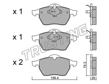 Комплект тормозных колодок TRUSTING 188.1