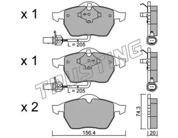 Комплект тормозных колодок TRUSTING 188.3