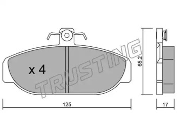 Комплект тормозных колодок TRUSTING 190.0