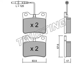 Комплект тормозных колодок TRUSTING 199.0