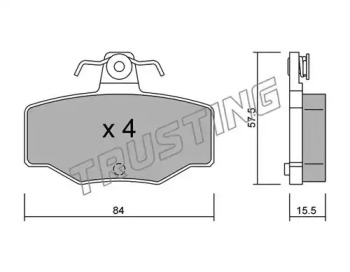 Комплект тормозных колодок TRUSTING 207.0