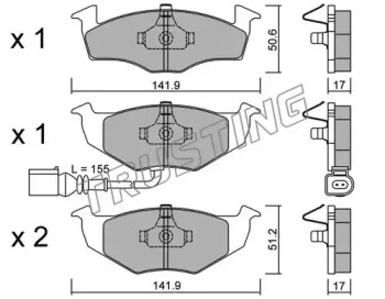 Комплект тормозных колодок TRUSTING 215.3