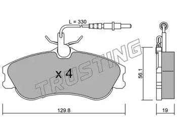 Комплект тормозных колодок TRUSTING 226.0