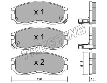 Комплект тормозных колодок TRUSTING 233.0