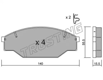 Комплект тормозных колодок TRUSTING 236.0
