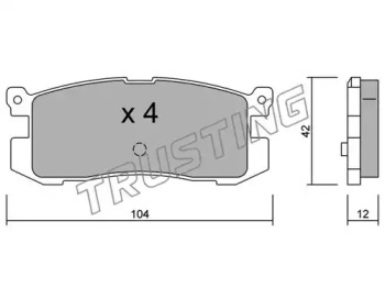 Комплект тормозных колодок TRUSTING 242.0