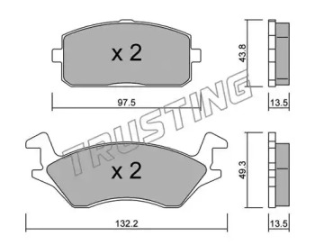 Комплект тормозных колодок TRUSTING 243.0