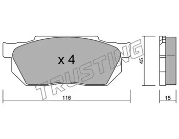 Комплект тормозных колодок TRUSTING 256.0