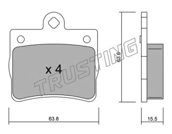 Комплект тормозных колодок TRUSTING 264.0