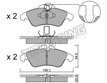 Комплект тормозных колодок TRUSTING 265.1