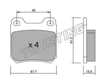 Комплект тормозных колодок TRUSTING 284.0