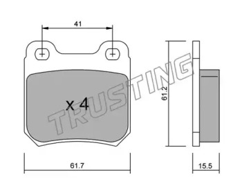 Комплект тормозных колодок TRUSTING 285.0