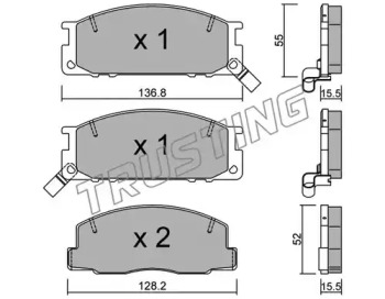 Комплект тормозных колодок TRUSTING 289.0