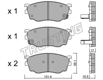 Комплект тормозных колодок TRUSTING 310.0