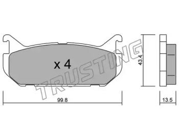 Комплект тормозных колодок TRUSTING 312.0
