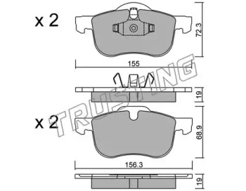 Комплект тормозных колодок TRUSTING 318.0