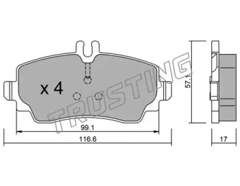 Комплект тормозных колодок TRUSTING 319.0