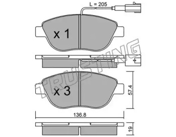 Комплект тормозных колодок TRUSTING 331.0