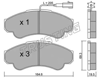 Комплект тормозных колодок TRUSTING 335.0