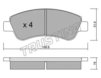 Комплект тормозных колодок TRUSTING 336.0