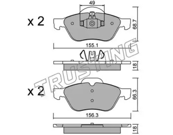 Комплект тормозных колодок TRUSTING 344.1