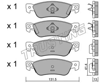 Комплект тормозных колодок TRUSTING 368.0