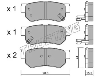 Комплект тормозных колодок TRUSTING 374.0