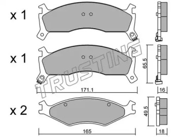 Комплект тормозных колодок TRUSTING 384.0