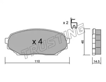Комплект тормозных колодок TRUSTING 397.0