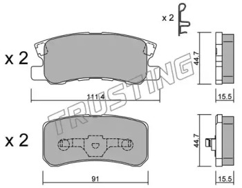 Комплект тормозных колодок TRUSTING 415.0