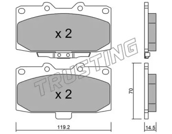 Комплект тормозных колодок TRUSTING 428.0