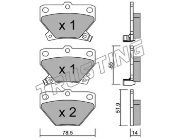 Комплект тормозных колодок TRUSTING 439.0