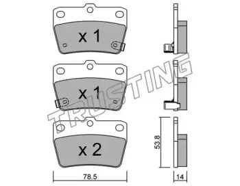 Комплект тормозных колодок TRUSTING 446.0