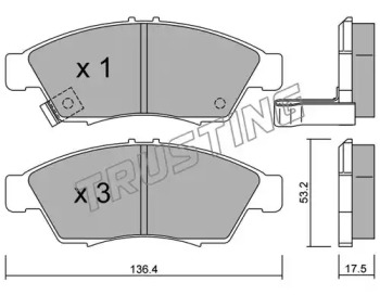 Комплект тормозных колодок TRUSTING 453.0