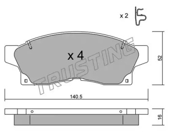 Комплект тормозных колодок TRUSTING 460.0