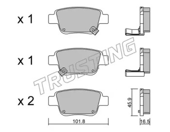 Комплект тормозных колодок TRUSTING 467.0