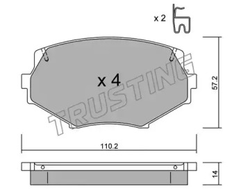 Комплект тормозных колодок TRUSTING 488.0