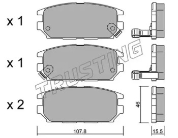 Комплект тормозных колодок TRUSTING 499.0