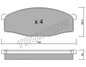 Комплект тормозных колодок TRUSTING 513.0