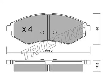 Комплект тормозных колодок TRUSTING 524.0