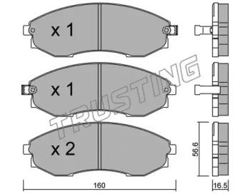 Комплект тормозных колодок TRUSTING 533.0