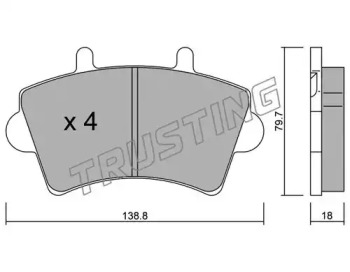 Комплект тормозных колодок TRUSTING 561.0