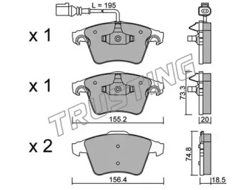 Комплект тормозных колодок TRUSTING 568.0