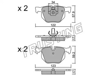 Комплект тормозных колодок TRUSTING 577.0