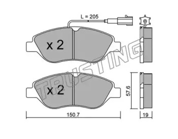 Комплект тормозных колодок TRUSTING 593.1