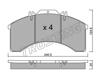 Комплект тормозных колодок TRUSTING 597.0