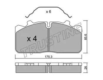 Комплект тормозных колодок TRUSTING 598.0